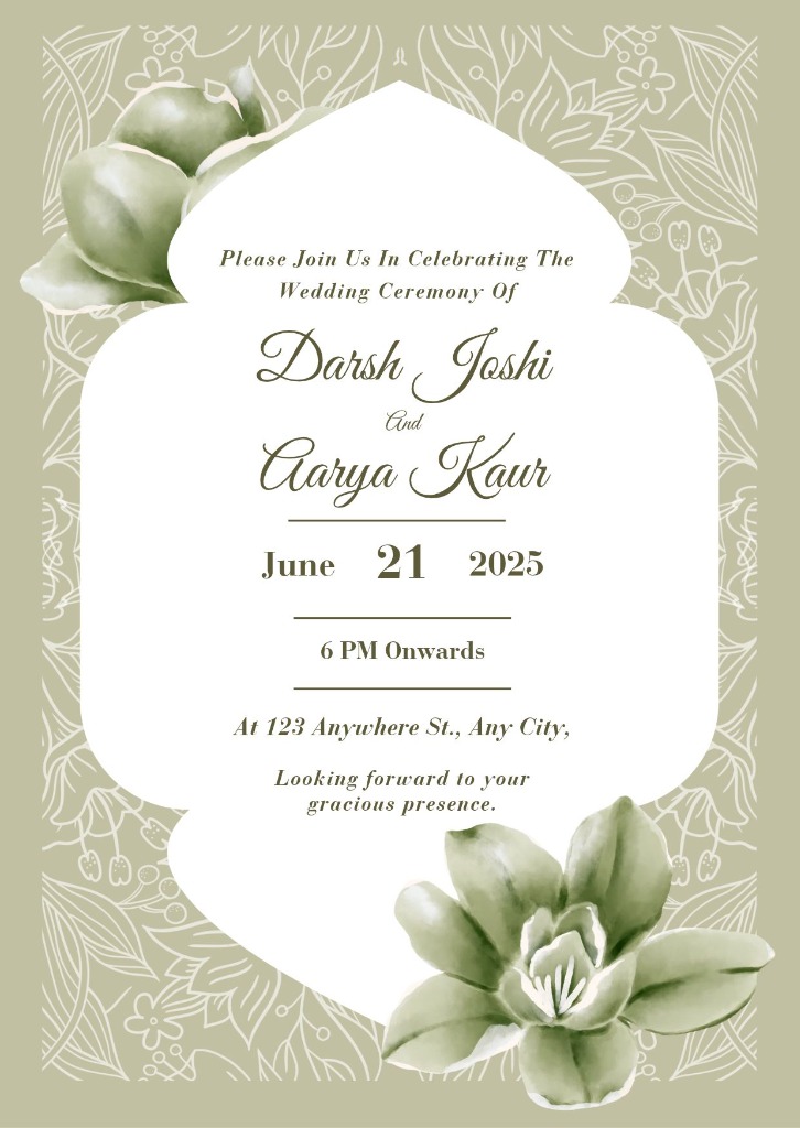 Floral wedding invitation
